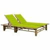 VidaXL Chaise longue pour 2 personnes avec coussins Bambou 1 VidaXL Chaise longue pour 2 personnes avec coussins Bambou -Bains de soleil Soldes image 1 3063956