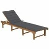 VidaXL Chaise longue pliable avec coussin Bois d'acacia solide 1 VidaXL Chaise longue pliable avec coussin Bois d'acacia solide -Bains de soleil Soldes image 1 3064164