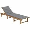 VidaXL Chaise longue pliable avec coussin Bois d'acacia solide 2 VidaXL Chaise longue pliable avec coussin Bois d'acacia solide -Bains de soleil Soldes image 1 3064165