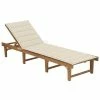 VidaXL Chaise longue pliable avec coussin Bois d'acacia solide 1 VidaXL Chaise longue pliable avec coussin Bois d'acacia solide -Bains de soleil Soldes image 1 3064166