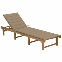 VidaXL Chaise longue pliable avec coussin Bois d'acacia solide