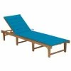 VidaXL Chaise longue pliable avec coussin Bois d'acacia solide -Bains de soleil Soldes image 1 3064168