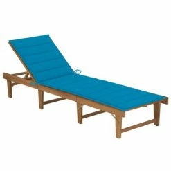 VidaXL Chaise longue pliable avec coussin Bois d'acacia solide