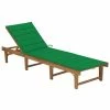 VidaXL Chaise longue pliable avec coussin Bois d'acacia solide 1 VidaXL Chaise longue pliable avec coussin Bois d'acacia solide -Bains de soleil Soldes image 1 3064169