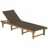 VidaXL Chaise longue pliable avec coussin Bois d'acacia solide 1 VidaXL Chaise longue pliable avec coussin Bois d'acacia solide -Bains de soleil Soldes image 1 3064172