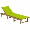 VidaXL Chaise longue pliable avec coussin Bois d'acacia solide 2 VidaXL Chaise longue pliable avec coussin Bois d'acacia solide -Bains de soleil Soldes image 1 3064175