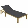 VidaXL Chaise longue avec coussin anthracite Bois de pin imprégné