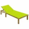 VidaXL Chaise longue avec coussin vert vif Bois de pin imprégné 1 VidaXL Chaise longue avec coussin vert vif Bois de pin imprégné -Bains de soleil Soldes image 1 3065830