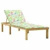 VidaXL Chaise longue avec coussin motif feuilles Bois de pin imprégné -Bains de soleil Soldes image 1 3065861