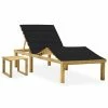 VidaXL Chaise longue de jardin avec table et coussin Pin imprégné -Bains de soleil Soldes image 1 3065871