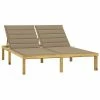 VidaXL Chaise longue double et coussins beige Bois de pin imprégné 1 VidaXL Chaise longue double et coussins beige Bois de pin imprégné -Bains de soleil Soldes image 1 3065882