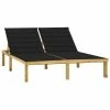 VidaXL Chaise longue double et coussins noir Pin imprégné 2 VidaXL Chaise longue double et coussins noir Pin imprégné -Bains de soleil Soldes image 1 3065886