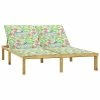 VidaXL Chaise longue double avec coussins motif feuilles Pin imprégné 2 VidaXL Chaise longue double avec coussins motif feuilles Pin imprégné -Bains de soleil Soldes image 1 3065891