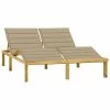 VidaXL Chaise longue double et coussins beige Bois de pin imprégné 1 VidaXL Chaise longue double et coussins beige Bois de pin imprégné -Bains de soleil Soldes image 1 3065897