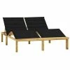 VidaXL Chaise longue double et coussins noir Pin imprégné -Bains de soleil Soldes image 1 3065901