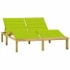 VidaXL Chaise longue double et coussins vert vif Bois de pin imprégné -Bains de soleil Soldes image 1 3065905