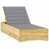 VidaXL Chaise longue avec coussin gris Bois de pin imprégné 1 VidaXL Chaise longue avec coussin gris Bois de pin imprégné -Bains de soleil Soldes image 1 3065910
