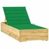 VidaXL Chaise longue avec coussin vert Bois de pin imprégné