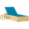 VidaXL Chaise longue de jardin avec table et coussin Pin imprégné 2 VidaXL Chaise longue de jardin avec table et coussin Pin imprégné -Bains de soleil Soldes image 1 3065928