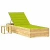 VidaXL Chaise longue de jardin avec table et coussin Pin imprégné 2 VidaXL Chaise longue de jardin avec table et coussin Pin imprégné -Bains de soleil Soldes image 1 3065935