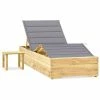 VidaXL Chaise longue de jardin avec table et coussin Pin imprégné 2 VidaXL Chaise longue de jardin avec table et coussin Pin imprégné -Bains de soleil Soldes image 1 3065955