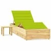 VidaXL Chaise longue de jardin avec table et coussin Pin imprégné 1 VidaXL Chaise longue de jardin avec table et coussin Pin imprégné -Bains de soleil Soldes image 1 3065965