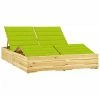 VidaXL Chaise longue double et coussins vert vif Bois de pin imprégné 2 VidaXL Chaise longue double et coussins vert vif Bois de pin imprégné -Bains de soleil Soldes image 1 3065995