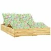 VidaXL Chaise longue double avec coussins motif feuilles Pin imprégné -Bains de soleil Soldes image 1 3065996
