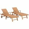 VidaXL Chaises longues 2 pcs Bois de teck solide 2 VidaXL Chaises longues 2 pcs Bois de teck solide -Bains de soleil Soldes image 1 3073169