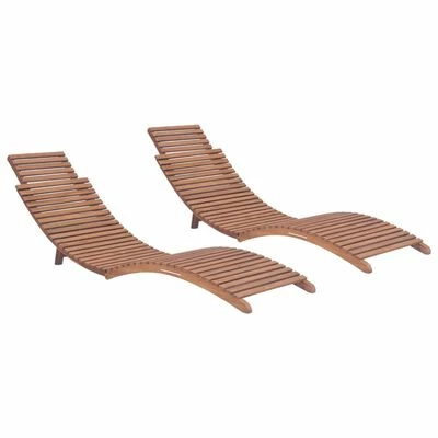 VidaXL Chaises longues pliables 2 pcs Bois de teck solide 3 VidaXL Chaises longues pliables 2 pcs Bois de teck solide