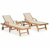VidaXL Chaises longues 2 pcs avec table et coussin Bois de teck solide 1 VidaXL Chaises longues 2 pcs avec table et coussin Bois de teck solide -Bains de soleil Soldes image 1 3073173