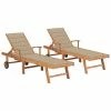 VidaXL Chaises longues 2 pcs avec coussin beige Bois de teck solide 1 VidaXL Chaises longues 2 pcs avec coussin beige Bois de teck solide -Bains de soleil Soldes image 1 3073189