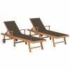 VidaXL Chaises longues 2 pcs avec coussin taupe Bois de teck solide 1 VidaXL Chaises longues 2 pcs avec coussin taupe Bois de teck solide -Bains de soleil Soldes image 1 3073194