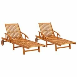 VidaXL Chaises longues 2 pcs Bois d'acacia solide