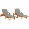 VidaXL Chaises longues 2 pcs avec coussins Bois d'acacia solide