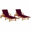 VidaXL Chaises longues 2 pcs avec coussins Bois d'acacia solide -Bains de soleil Soldes image 1 3077339