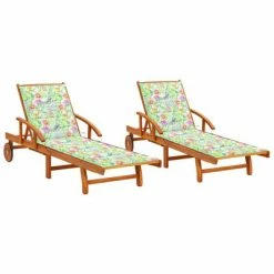 VidaXL Chaises longues 2 pcs avec coussins Bois d'acacia solide