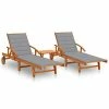 VidaXL Chaises longues 2 pcs avec table et coussins Acacia solide 1 VidaXL Chaises longues 2 pcs avec table et coussins Acacia solide -Bains de soleil Soldes image 1 3077346