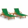 VidaXL Chaises longues 2 pcs avec table et coussins Acacia solide 2 VidaXL Chaises longues 2 pcs avec table et coussins Acacia solide -Bains de soleil Soldes image 1 3077350