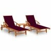VidaXL Chaises longues 2 pcs avec table et coussins Acacia solide 1 VidaXL Chaises longues 2 pcs avec table et coussins Acacia solide -Bains de soleil Soldes image 1 3077354