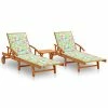 VidaXL Chaises longues 2 pcs avec table et coussins Acacia solide 1 VidaXL Chaises longues 2 pcs avec table et coussins Acacia solide -Bains de soleil Soldes image 1 3077357