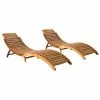 VidaXL Chaises longues 2 pcs Bois d'acacia solide 1 VidaXL Chaises longues 2 pcs Bois d'acacia solide -Bains de soleil Soldes image 1 3077360