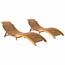VidaXL Chaises longues 2 pcs Bois d'acacia solide