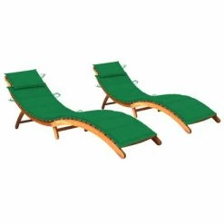 VidaXL Chaises longues 2 pcs avec coussins Bois d'acacia solide