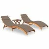 VidaXL Chaises longues 2 pcs avec table et coussins Acacia solide 2 VidaXL Chaises longues 2 pcs avec table et coussins Acacia solide -Bains de soleil Soldes image 1 3077384