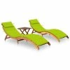 VidaXL Chaises longues 2 pcs avec table et coussins Acacia solide 1 VidaXL Chaises longues 2 pcs avec table et coussins Acacia solide -Bains de soleil Soldes image 1 3077387