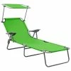 VidaXL Chaise longue avec auvent Acier Vert 1 VidaXL Chaise longue avec auvent Acier Vert -Bains de soleil Soldes image 1 310335