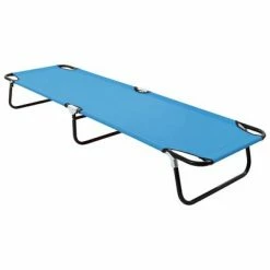 VidaXL Chaise longue pliable Acier Bleu turquoise