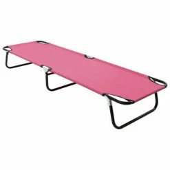VidaXL Chaise longue pliable Acier Rose