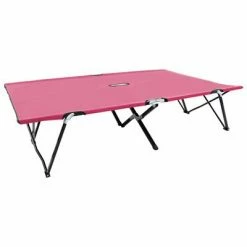VidaXL Chaise longue pliable 2 places Rose Acier